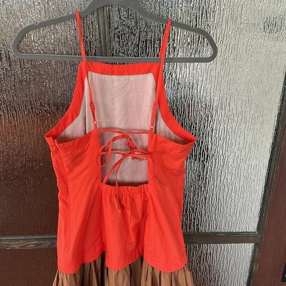 Maeve halter tiered maxi dress size